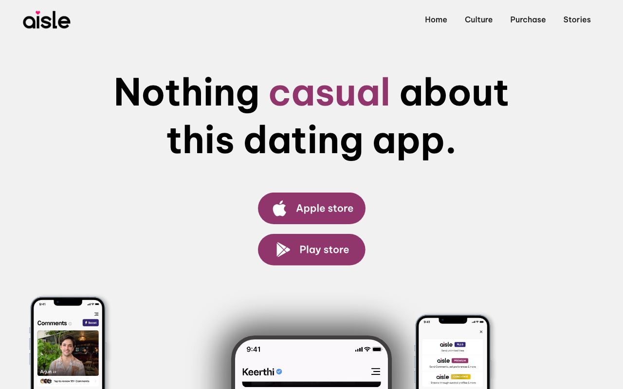 Aisle homepage
