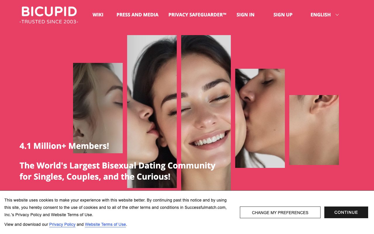 BiCupid homepage
