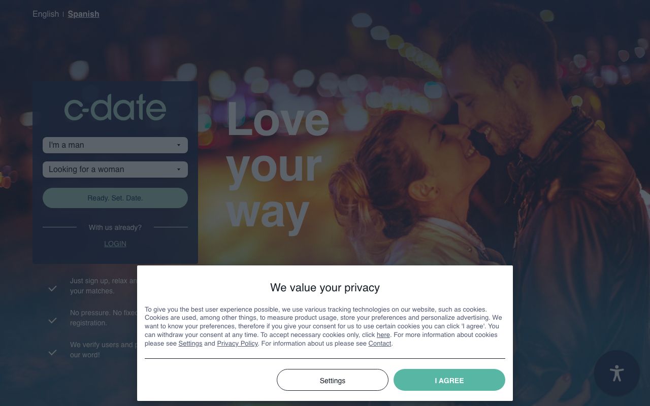 C-Date homepage