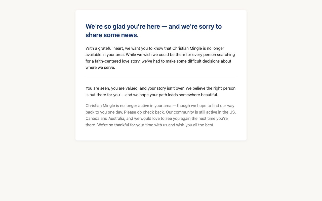Christian Mingle homepage
