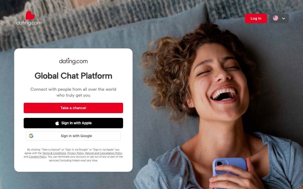 Dating.com homepage