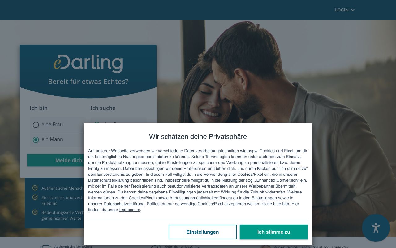 eDarling homepage