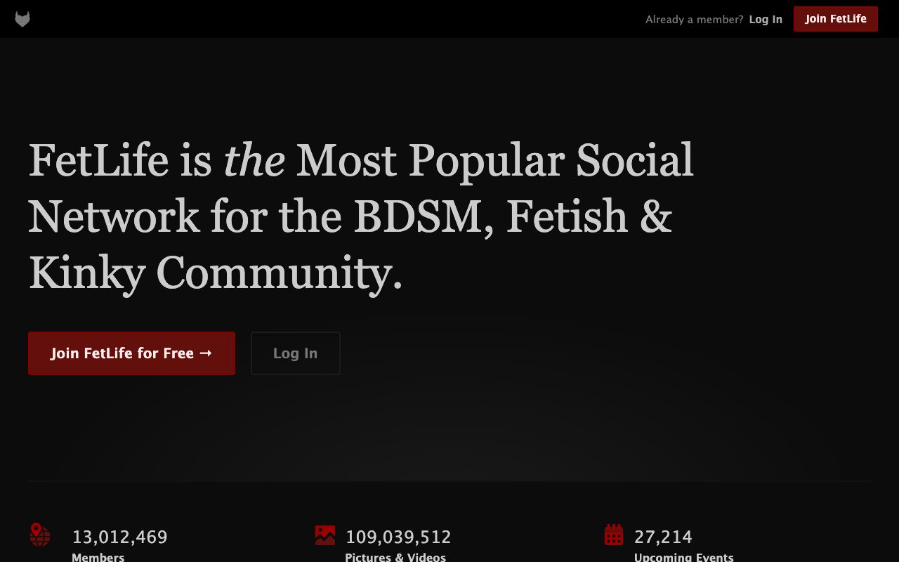 FetLife homepage