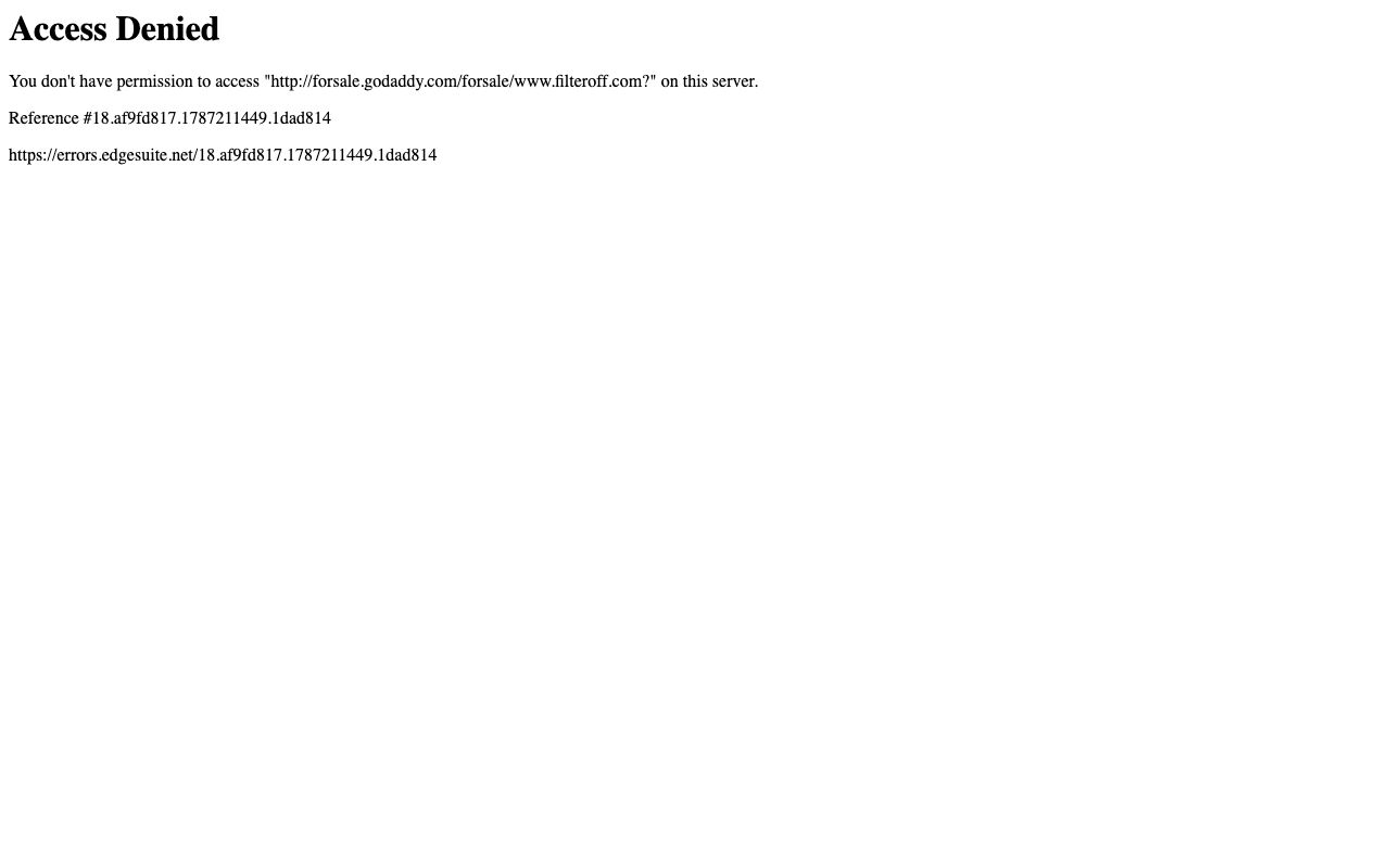 Filteroff homepage