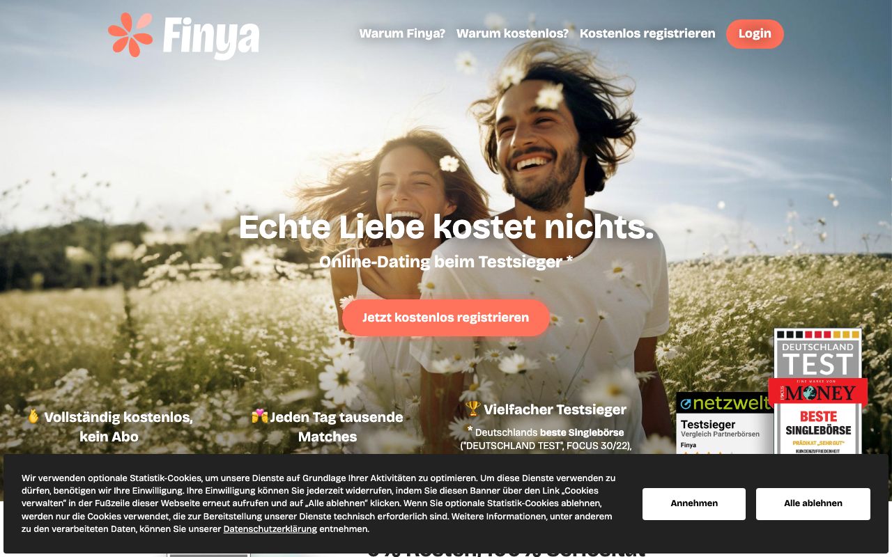 Finya homepage