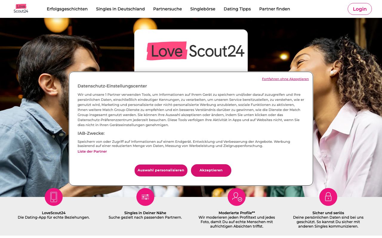 LoveScout24 homepage