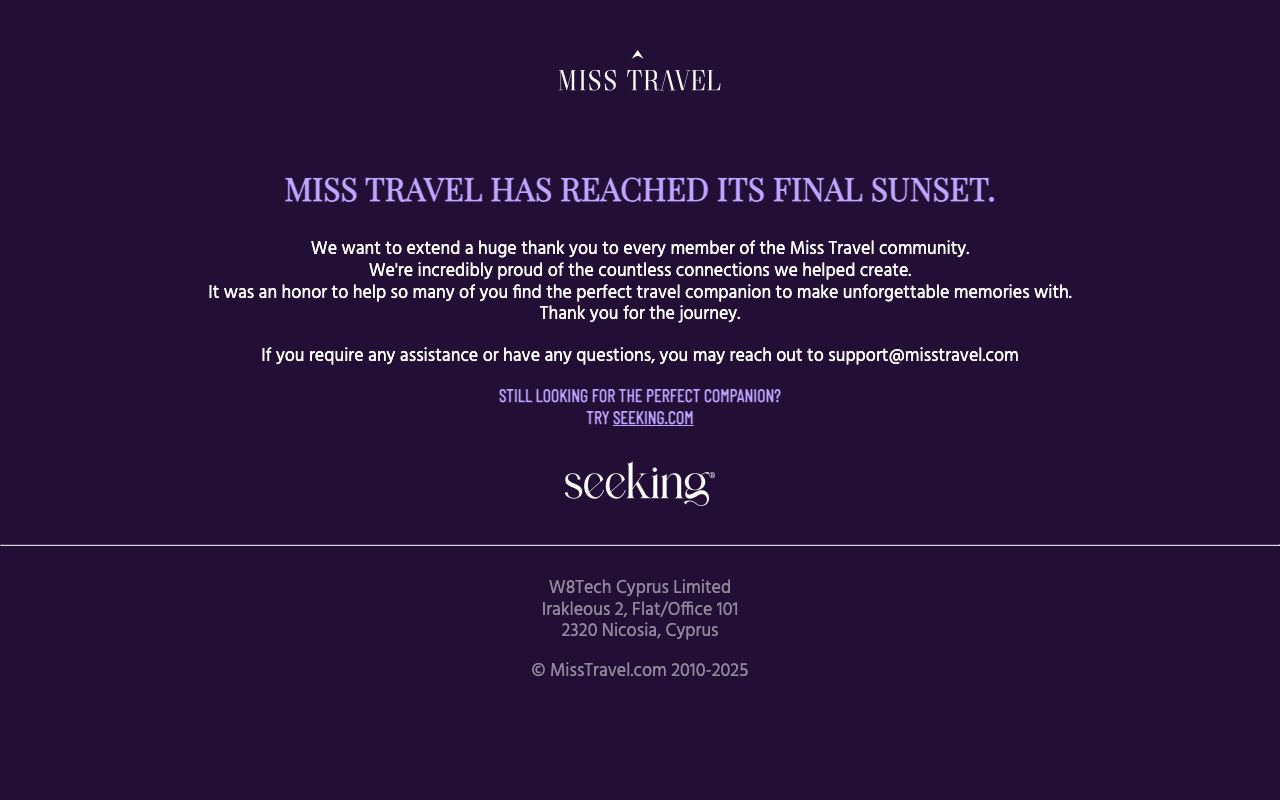 MissTravel homepage