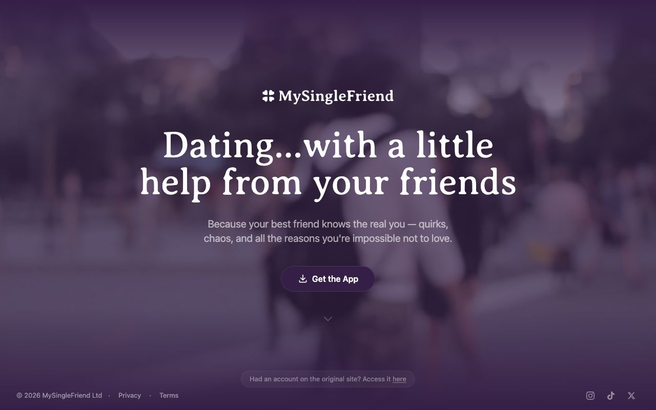 MySingleFriend homepage