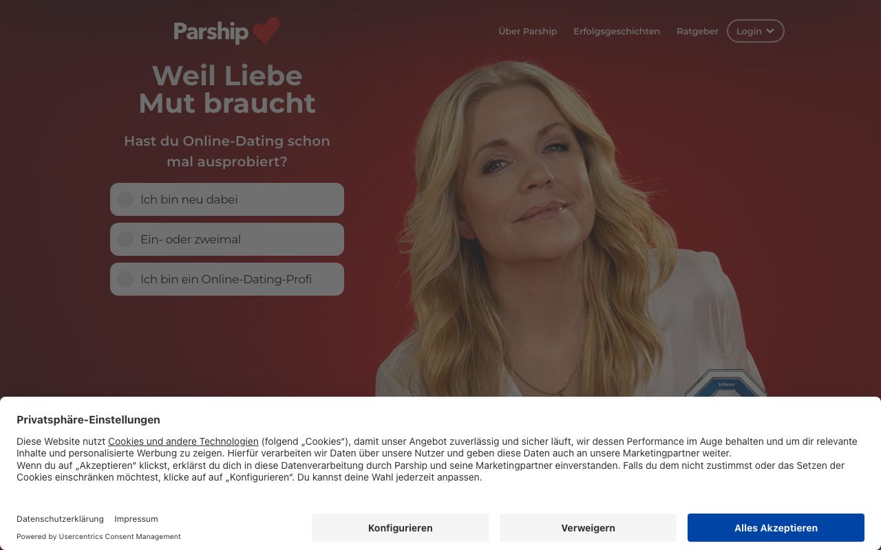 Parship homepage