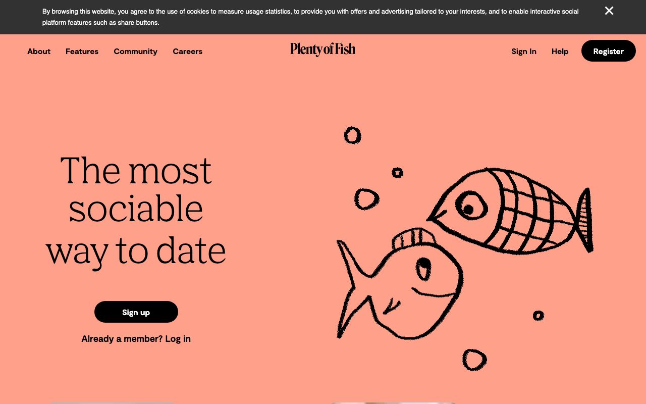 Plenty of Fish homepage