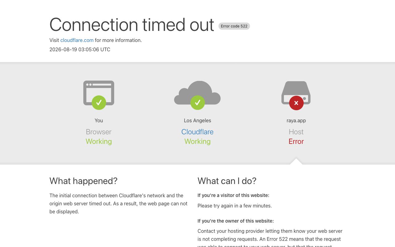 Raya homepage