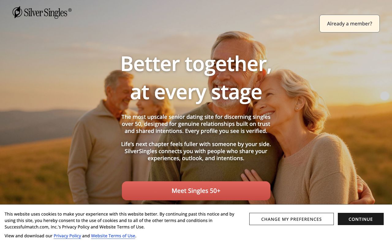 SilverSingles homepage
