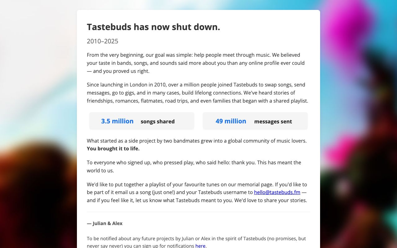 Tastebuds homepage