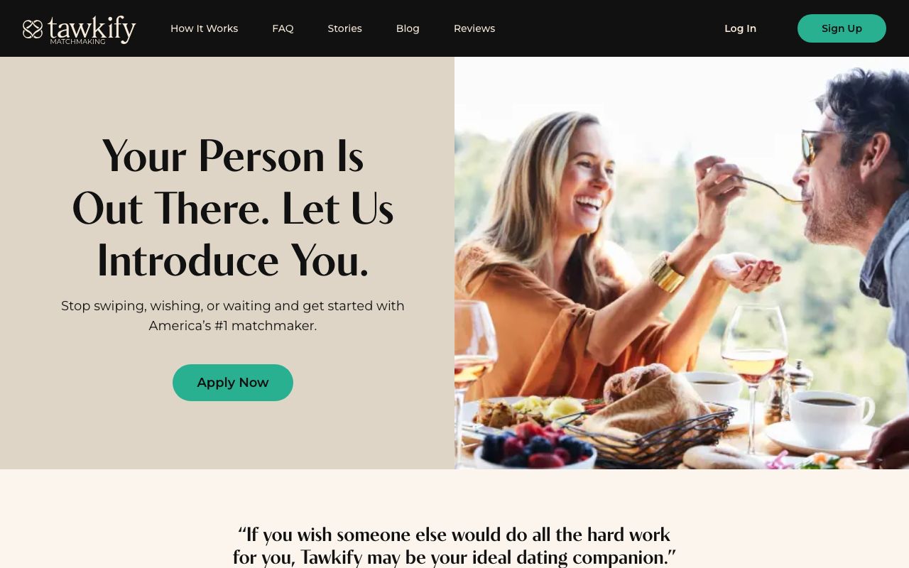 Tawkify homepage