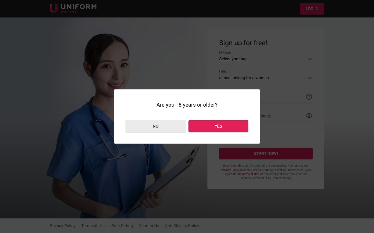 UniformDating homepage